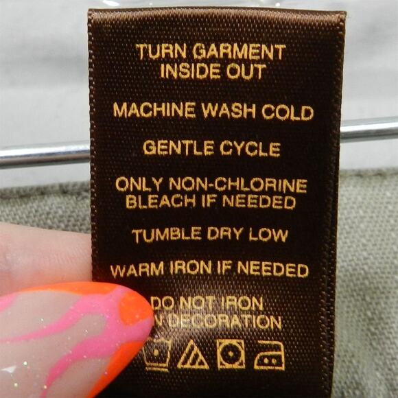 Multiples Khaki Tan Stretch Denim Pants‎ Womens Size 16 Straight Leg Studded - Picture 8 of 10